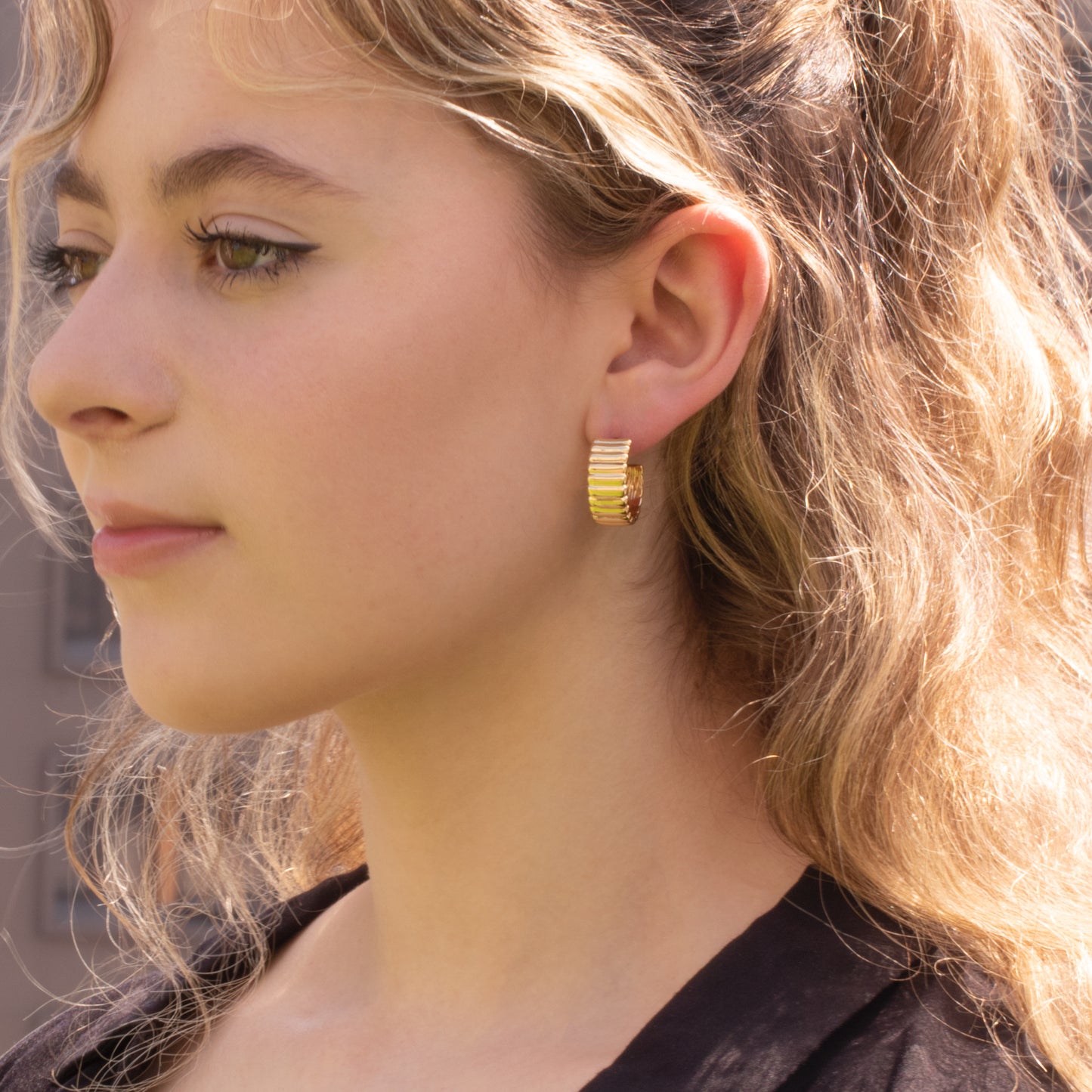 Stripe Hoop Earrings