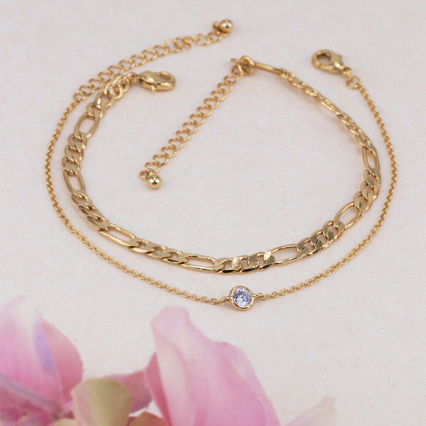 Layered Chain Bracelets Set
