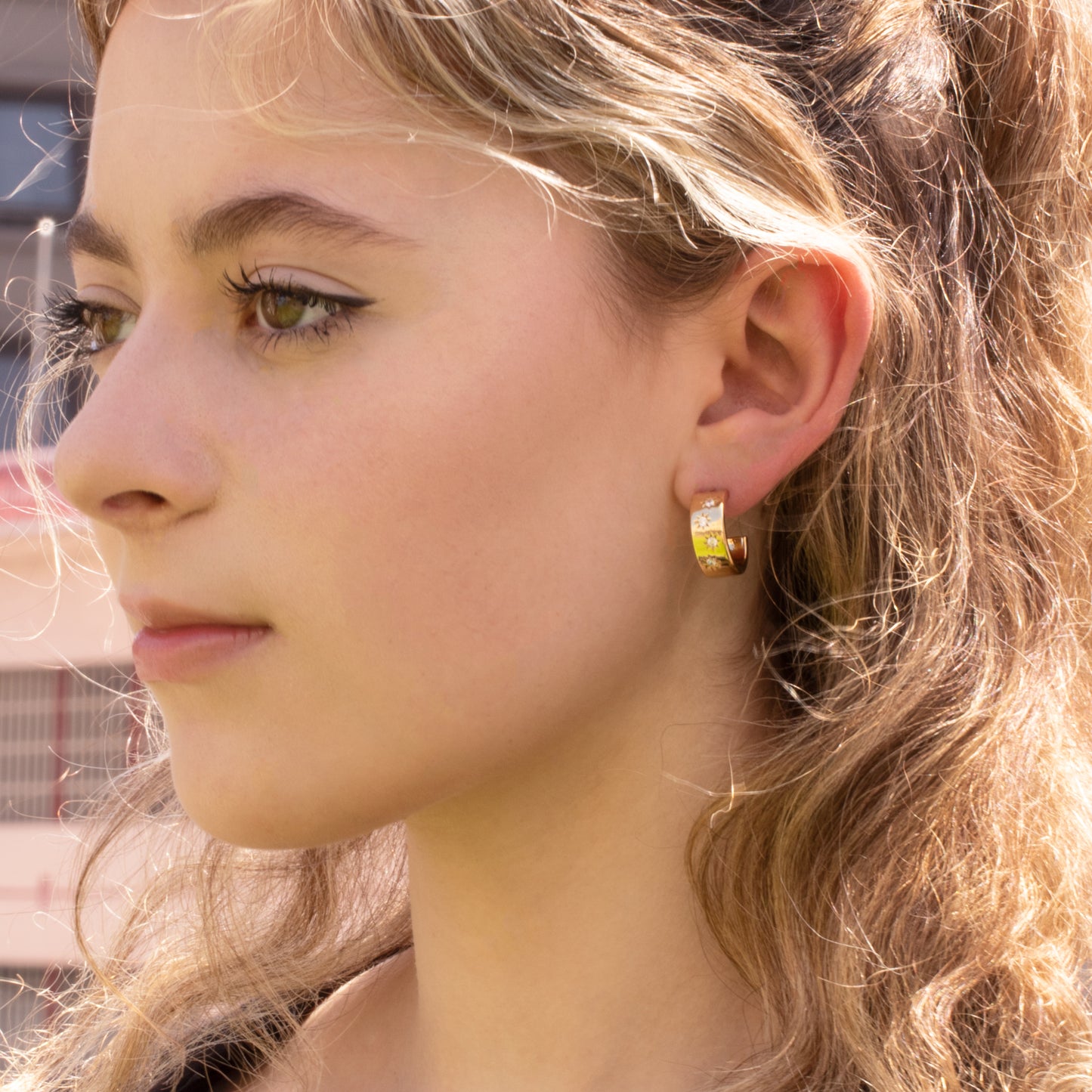 Wide Gold Hoop Earrings