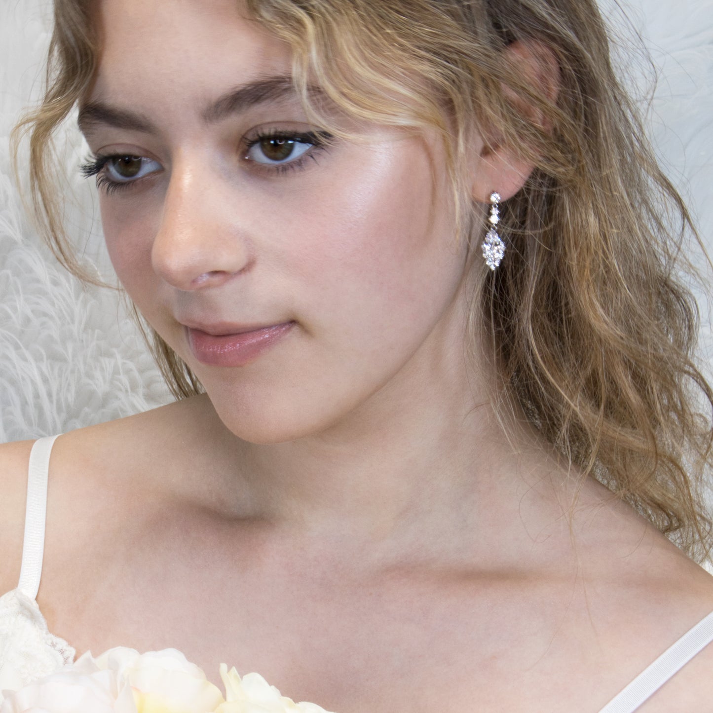Diamond Cluster Drop Earrings