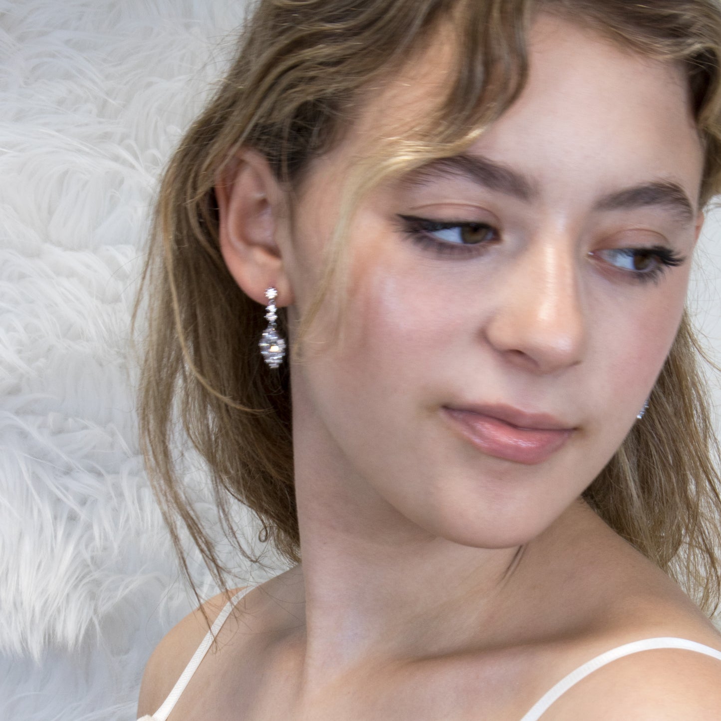 Diamond Cluster Drop Earrings