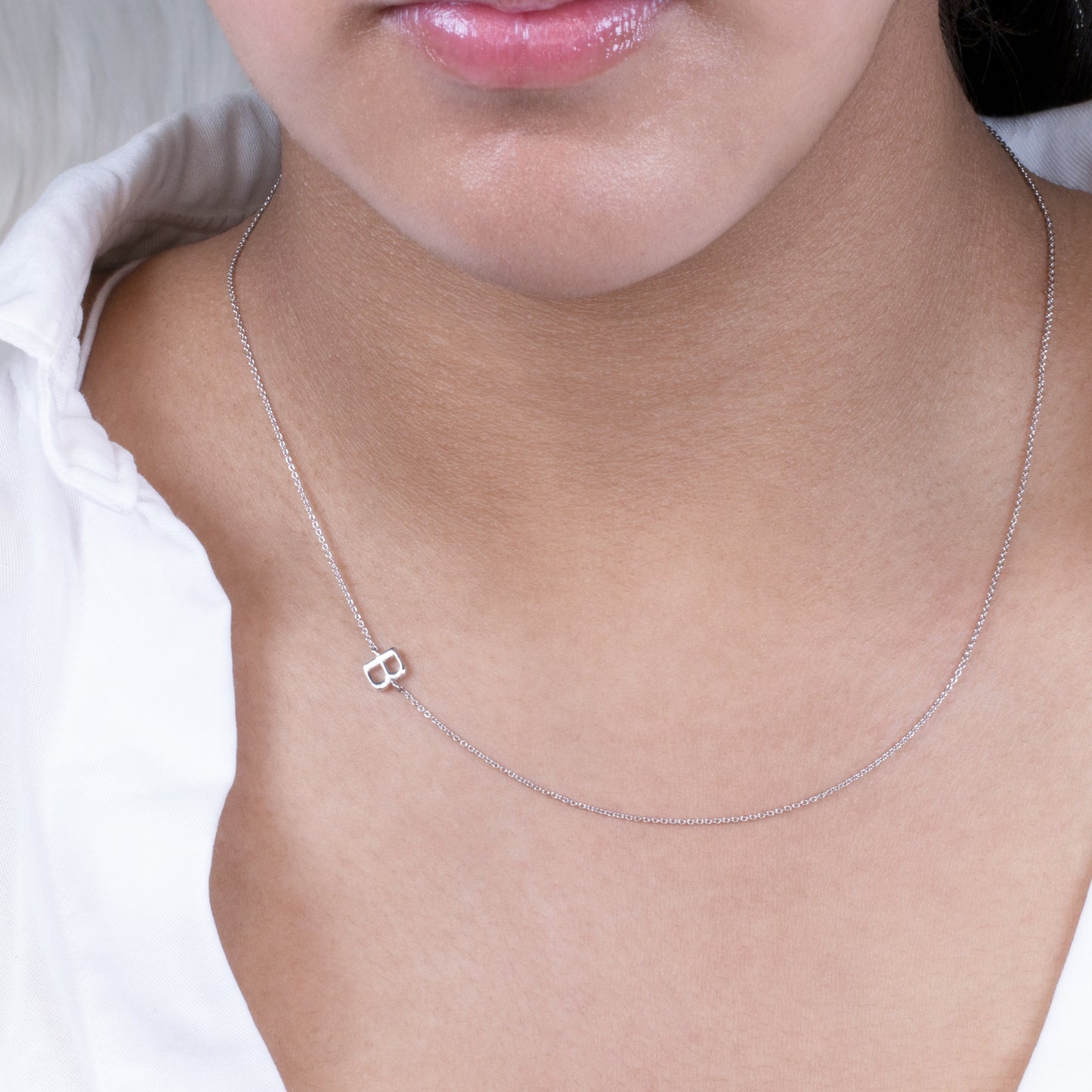 Dainty Sideways Initial Necklace