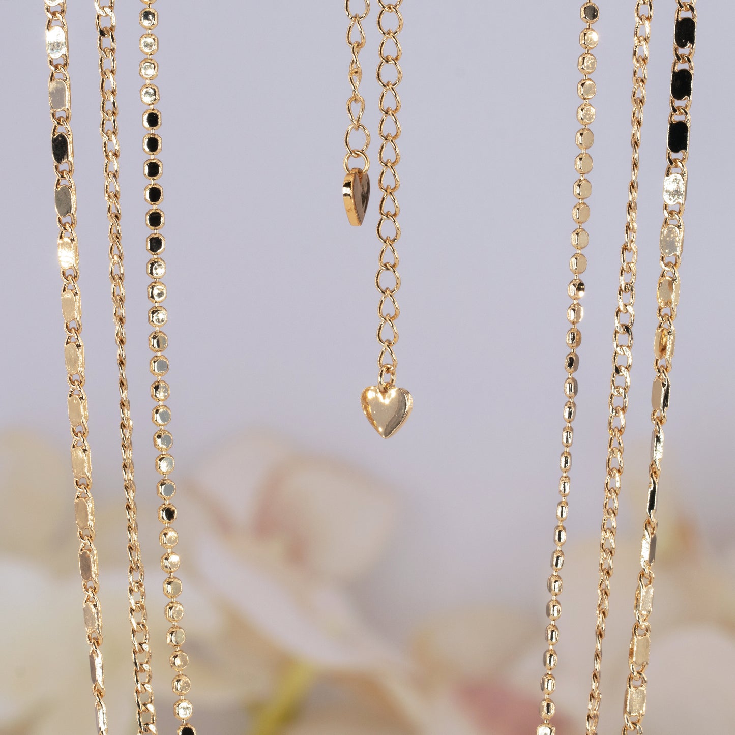 Ball Chain Layered Necklaces Set