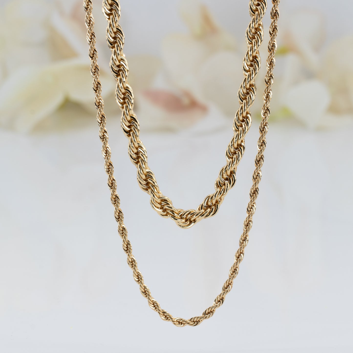 Thick Rope Chain Layered Necklace Set