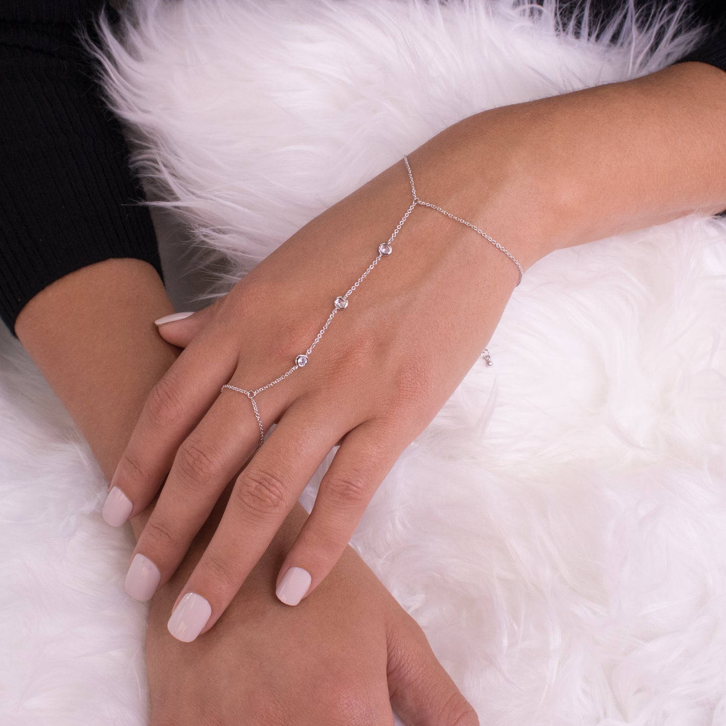 Sparkly Hand Chain Bracelet Ring