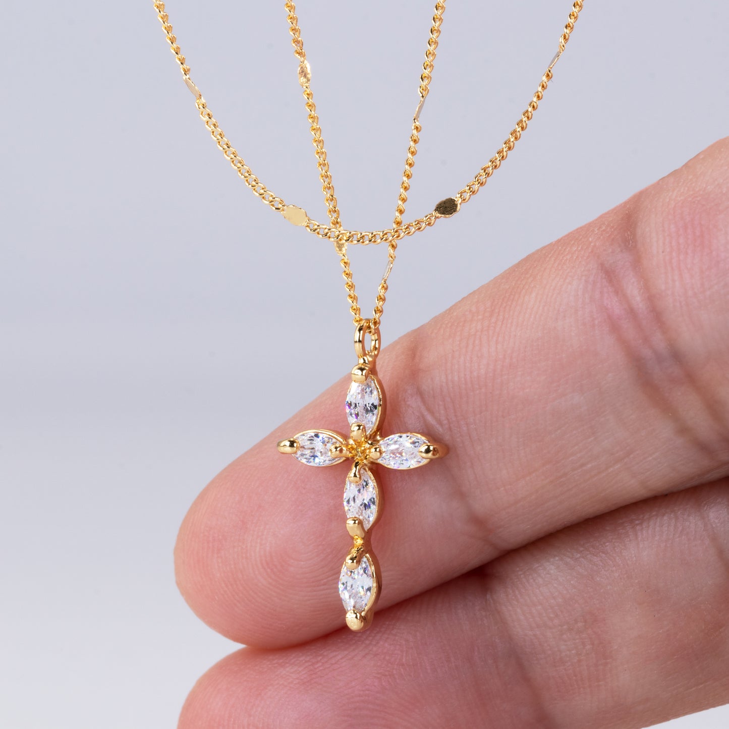 Layered Cross Necklace