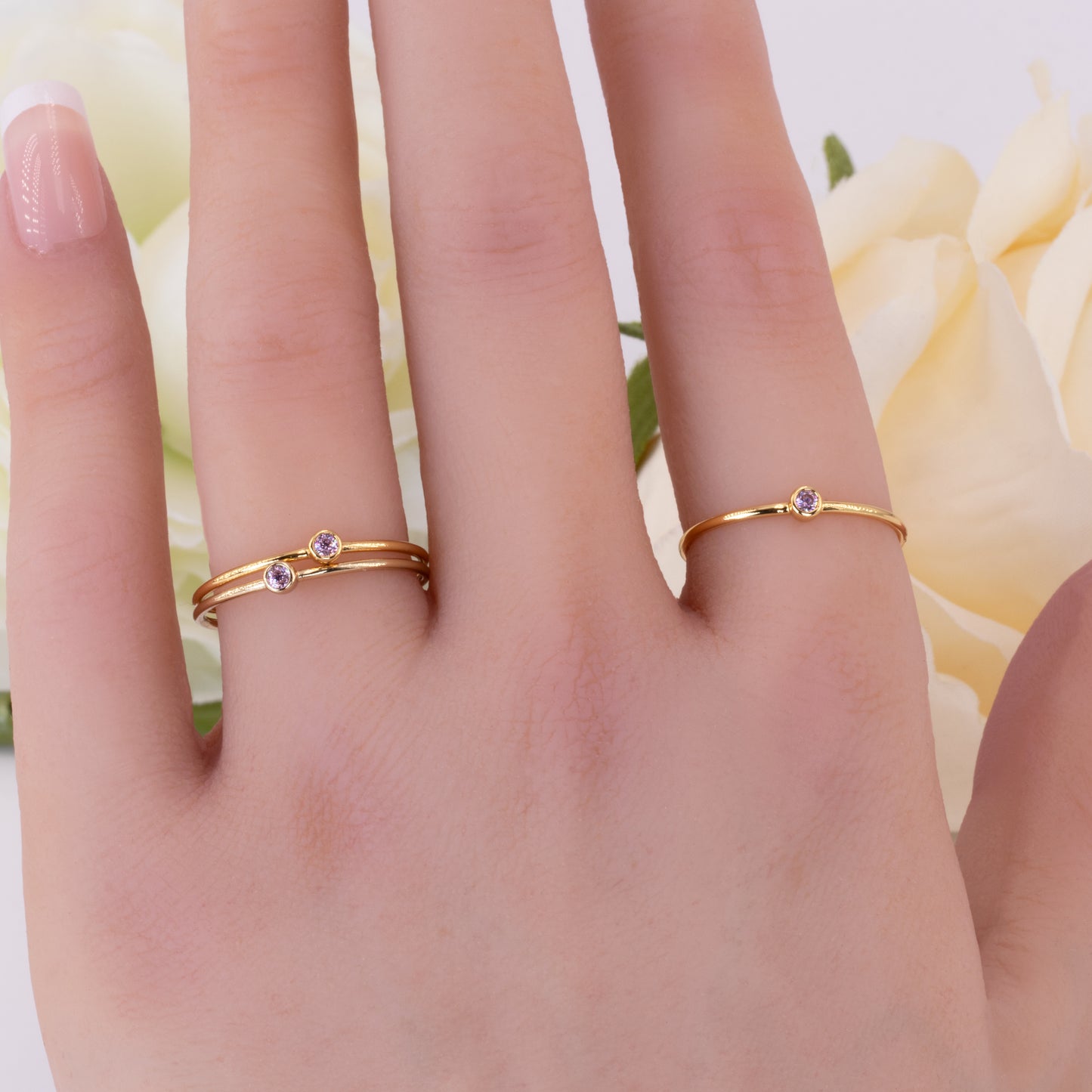 Colorful Gemstone Birthstone Ring