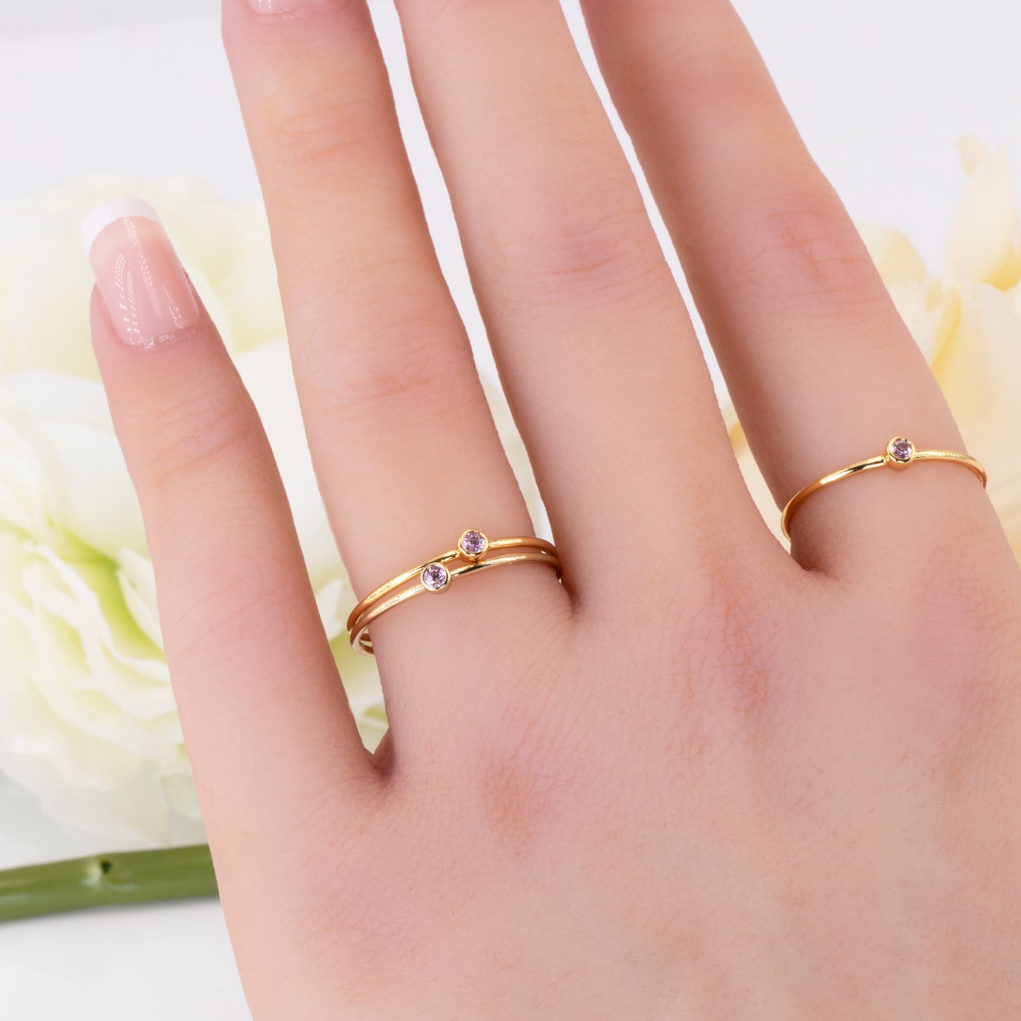 Colorful Gemstone Birthstone Ring