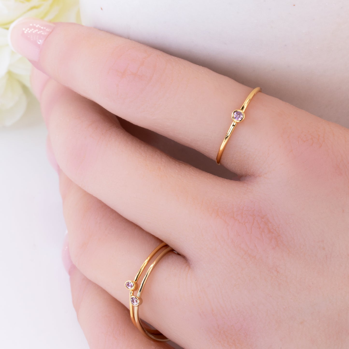 Colorful Gemstone Birthstone Ring