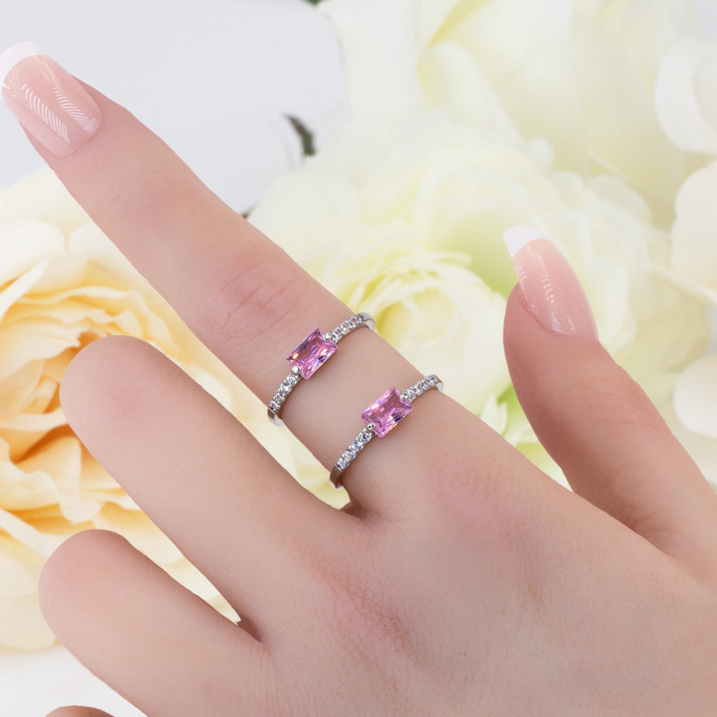 Pink Gemstone Ring - Pink Tourmaline October Birthstone Ring
