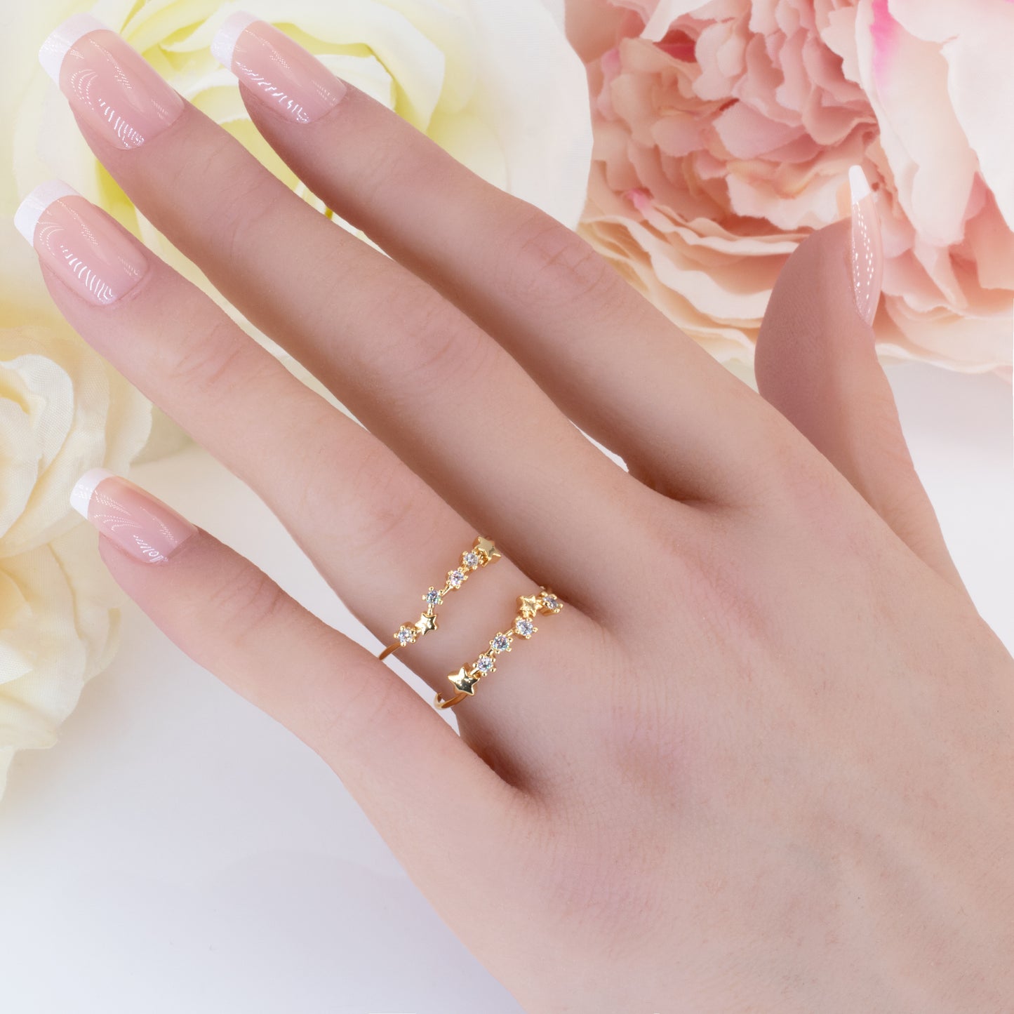 Dainty Layered Stars Ring