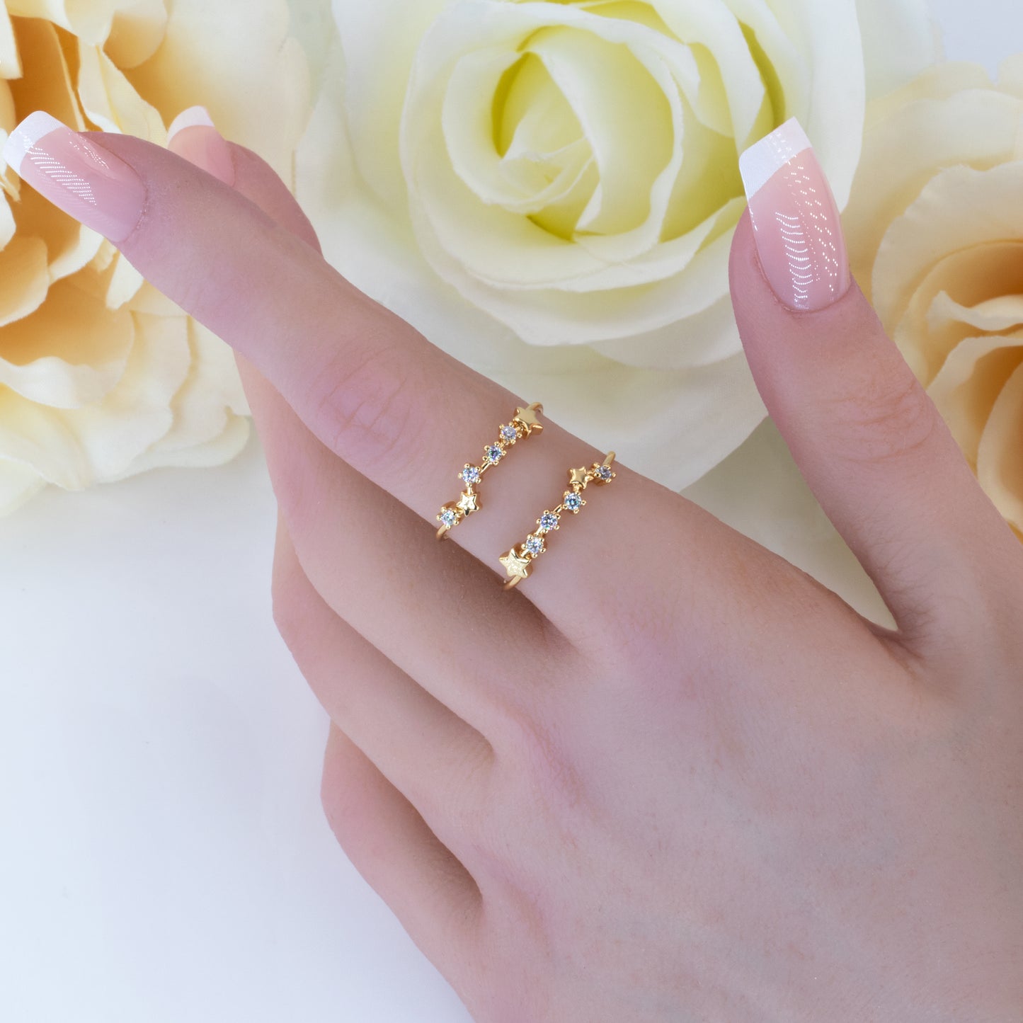 Dainty Layered Stars Ring