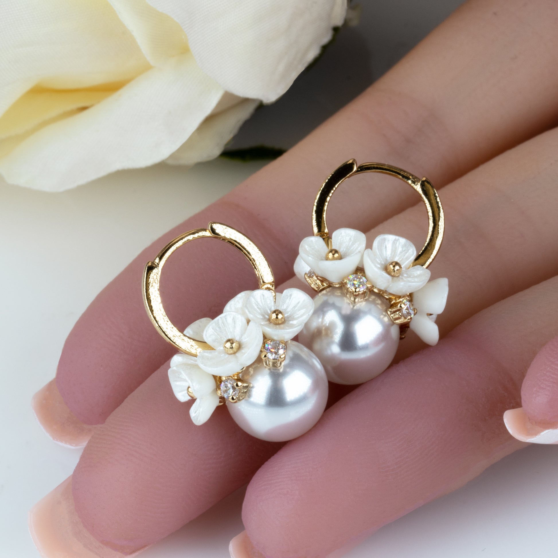 small pearl drop earrings gift for wedding