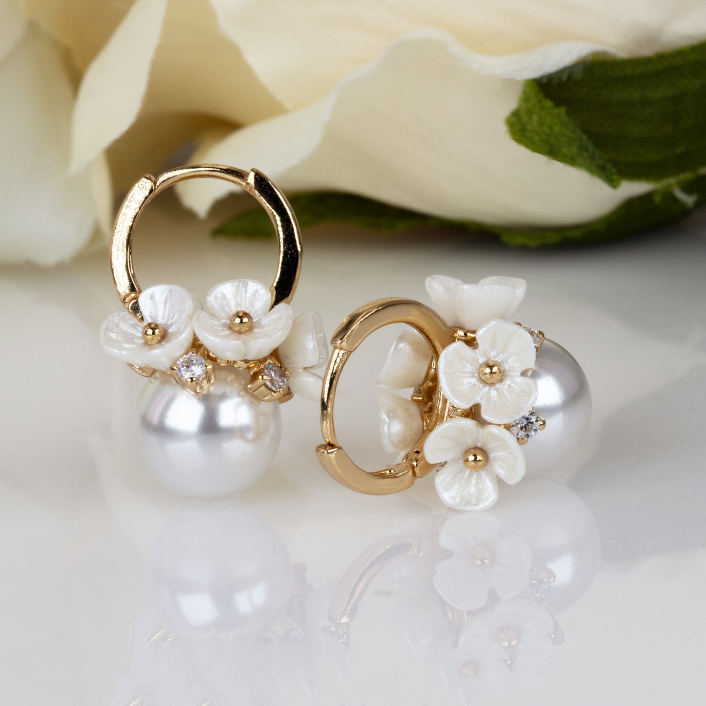 korean style pearl earrings for women