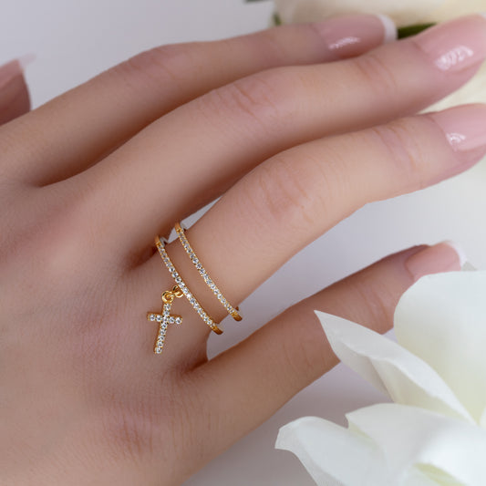 Cross Dangle Ring