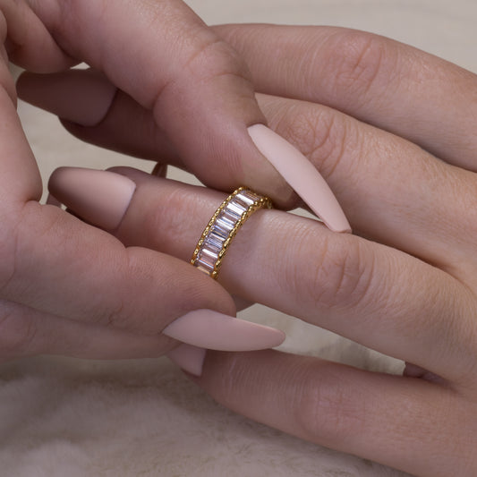 Rectangle Baguette Gem Eternity Ring