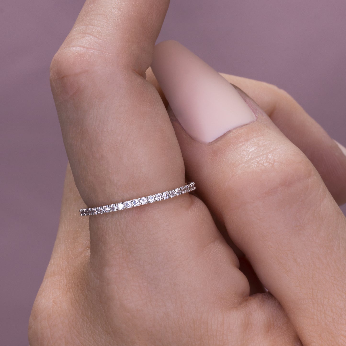 Dainty Clear Gem Eternity Ring