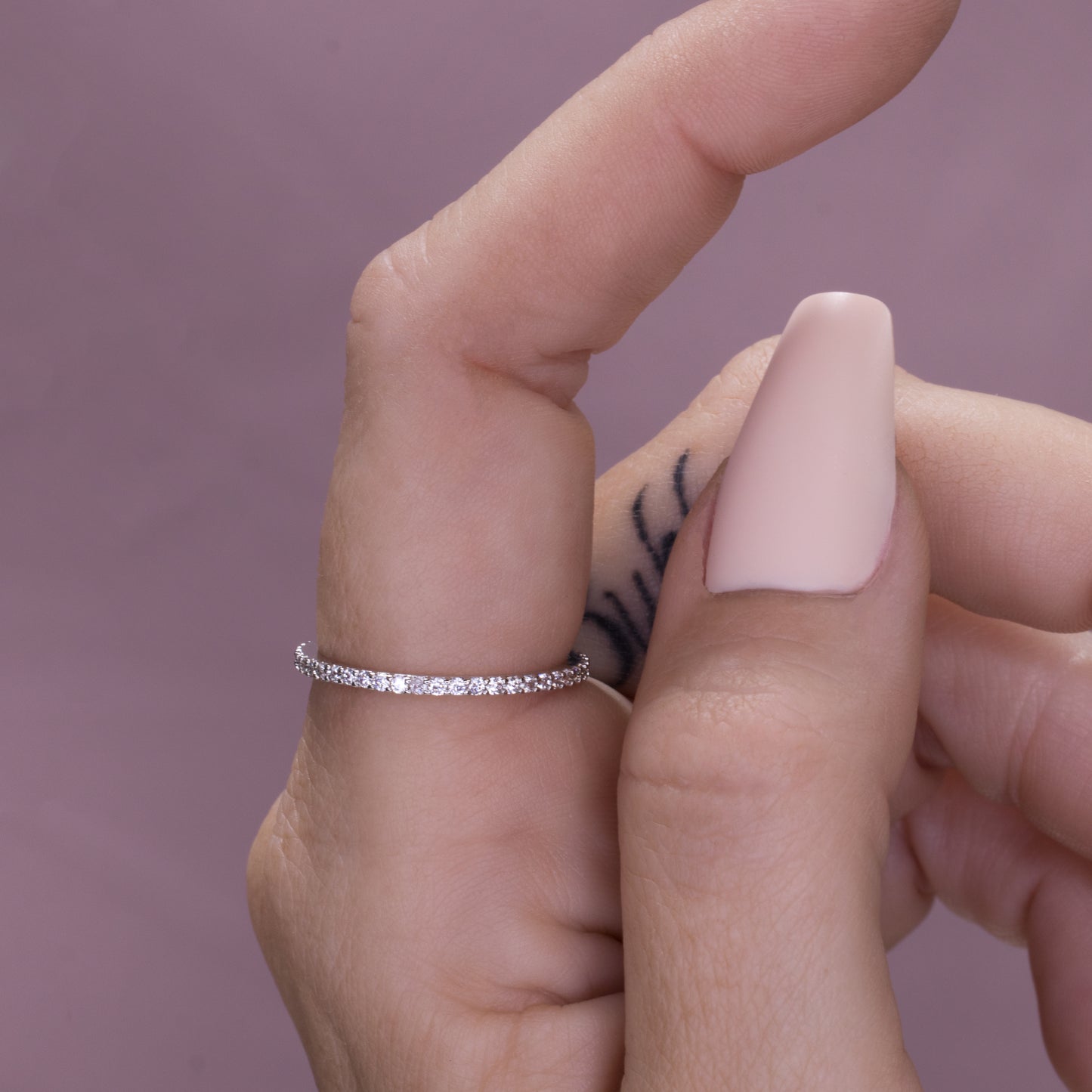 Dainty Clear Gem Eternity Ring