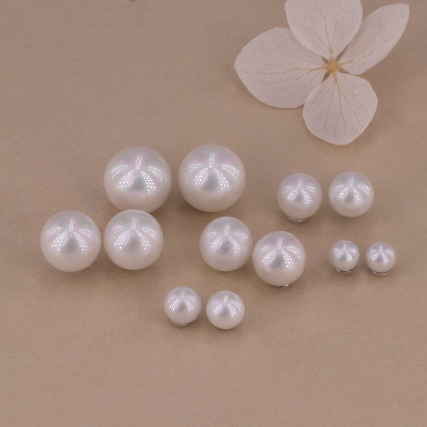 Pearl Stud Earrings 6 pairs Set