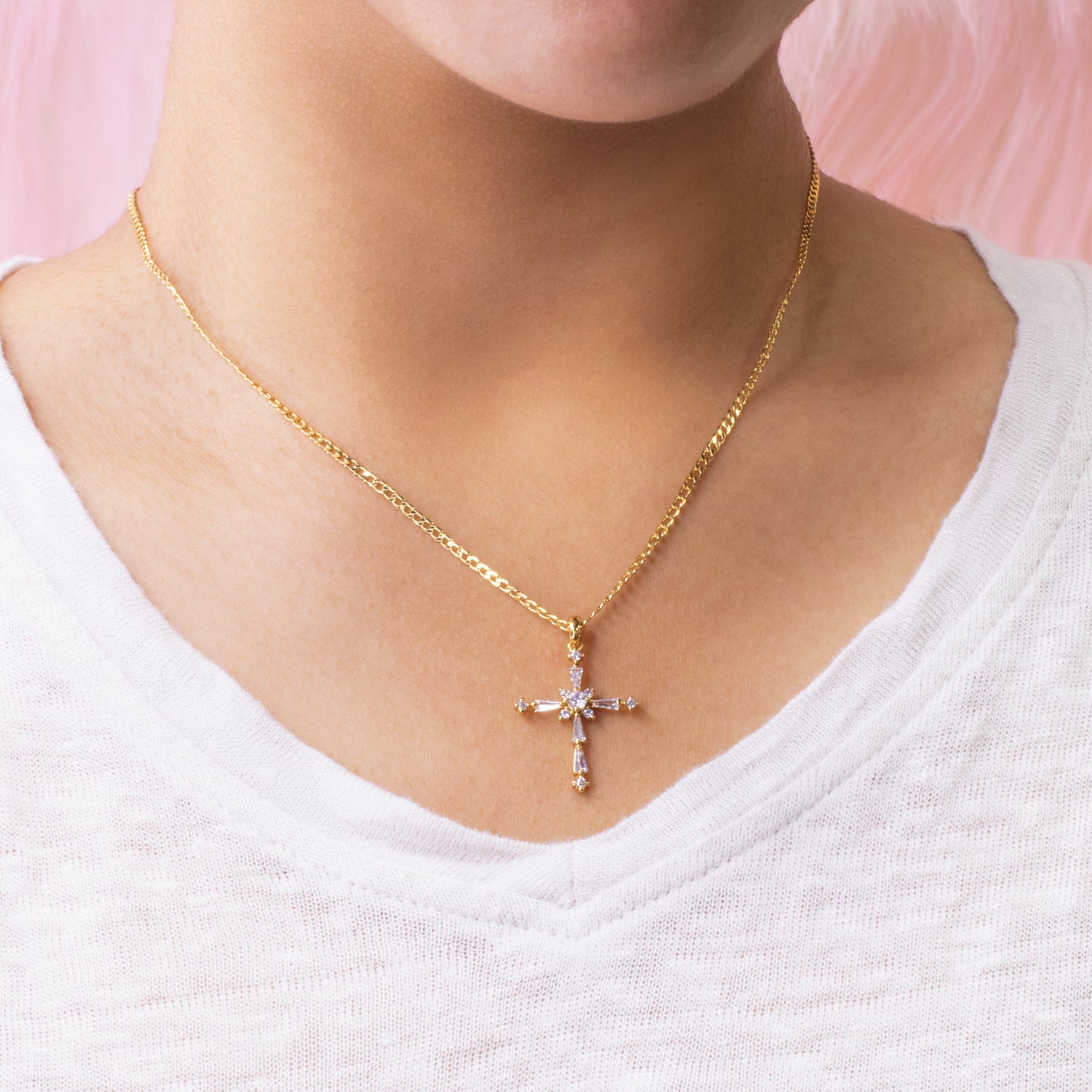 Sparkly Cross Necklace