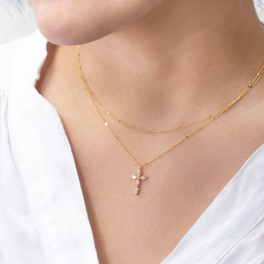 Layered Cross Necklace