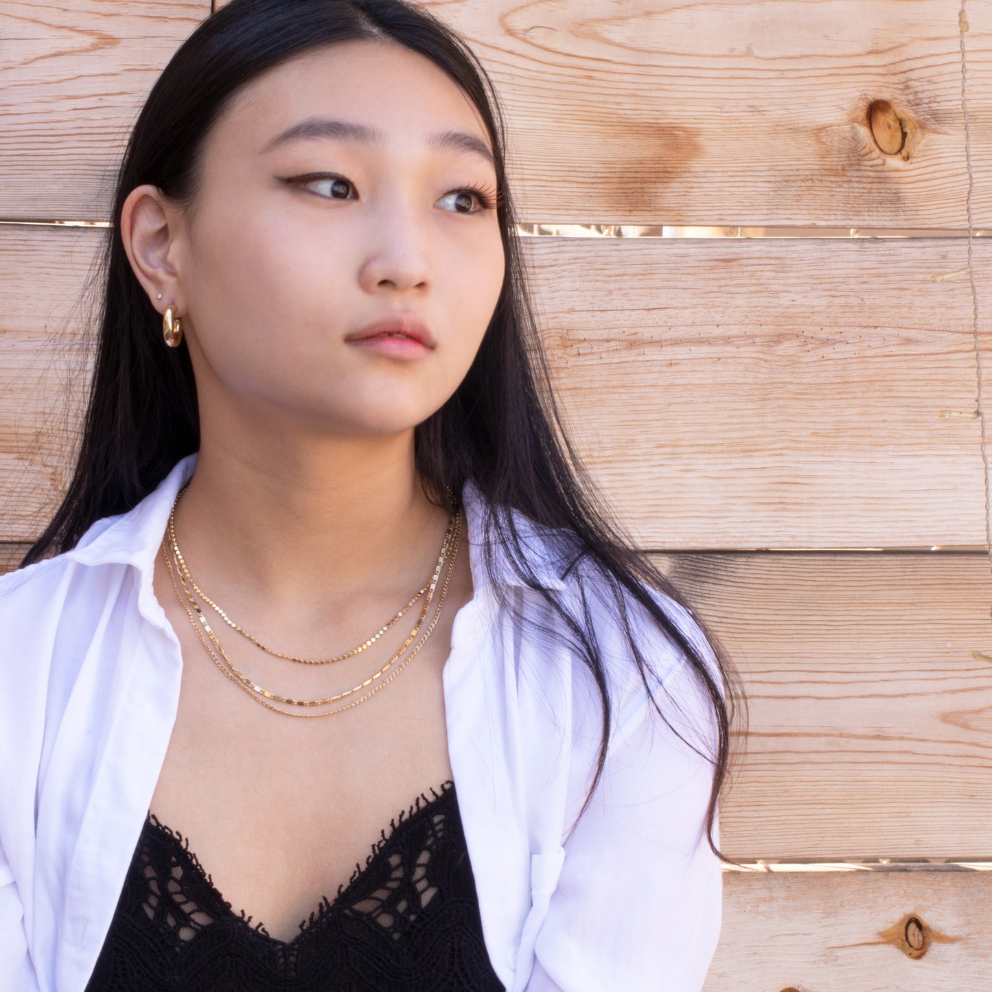 Ball Chain Layered Necklaces Set
