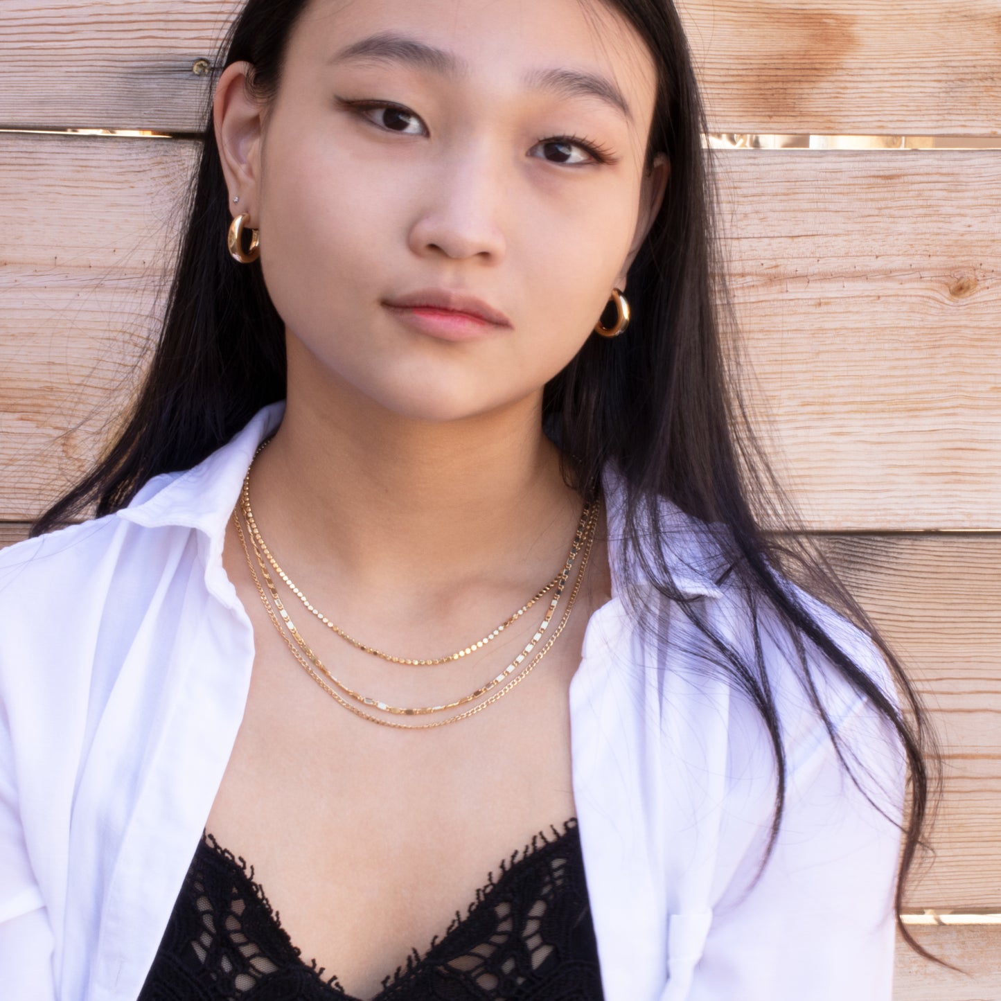 Ball Chain Layered Necklaces Set