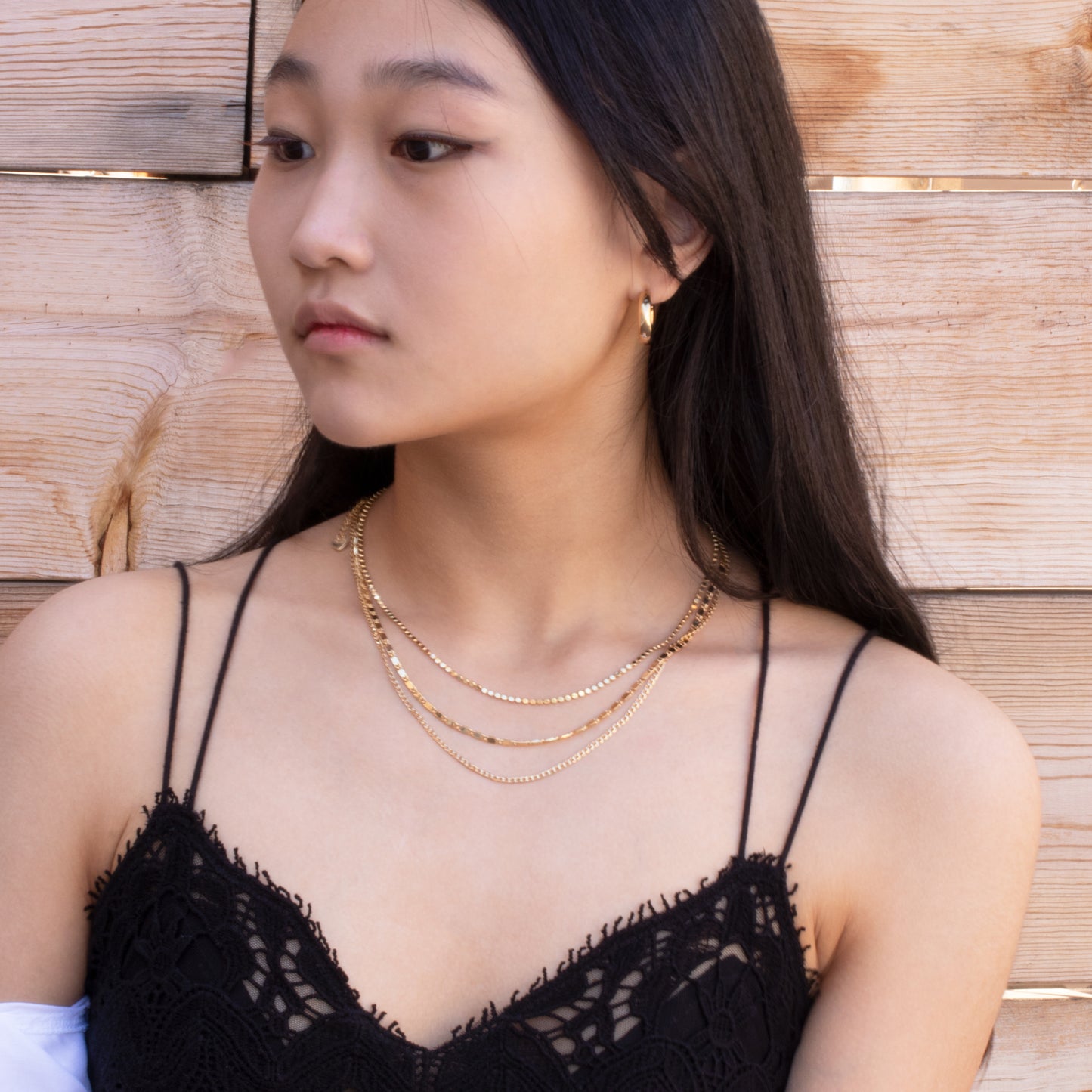 Ball Chain Layered Necklaces Set