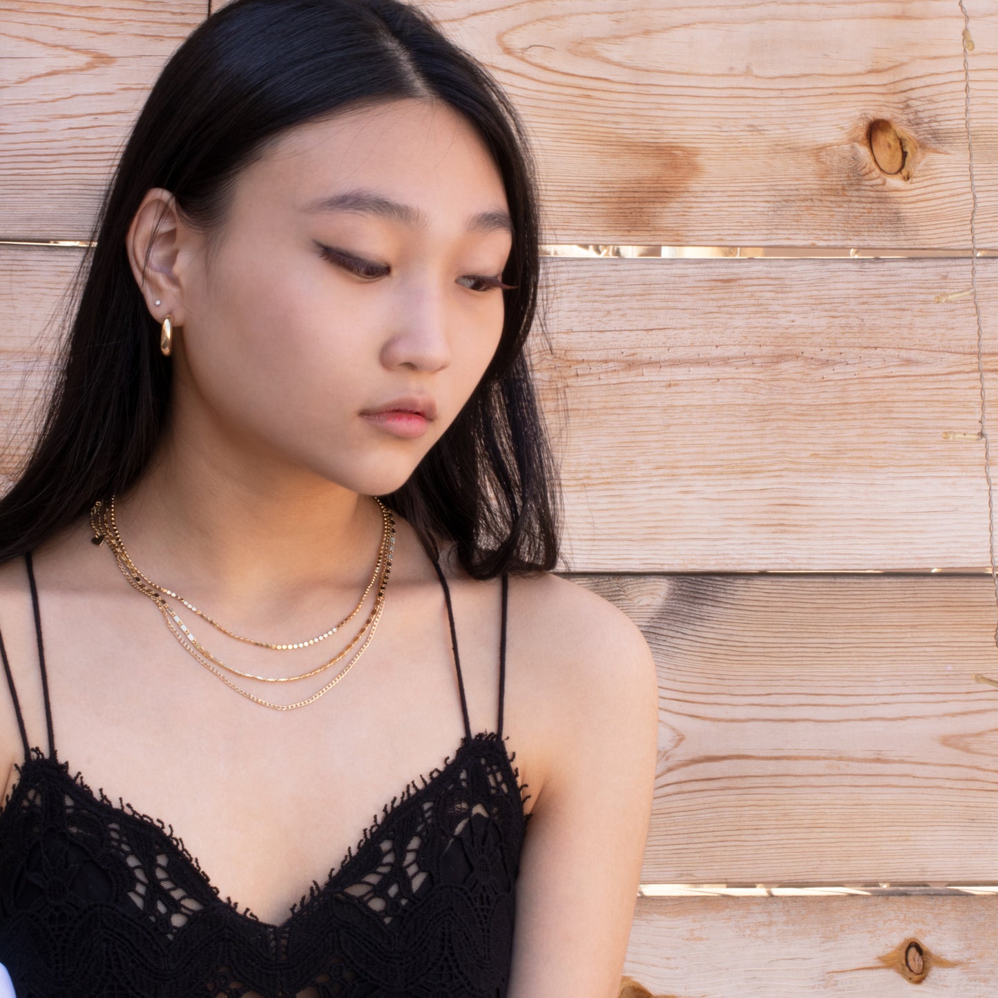 Ball Chain Layered Necklaces Set