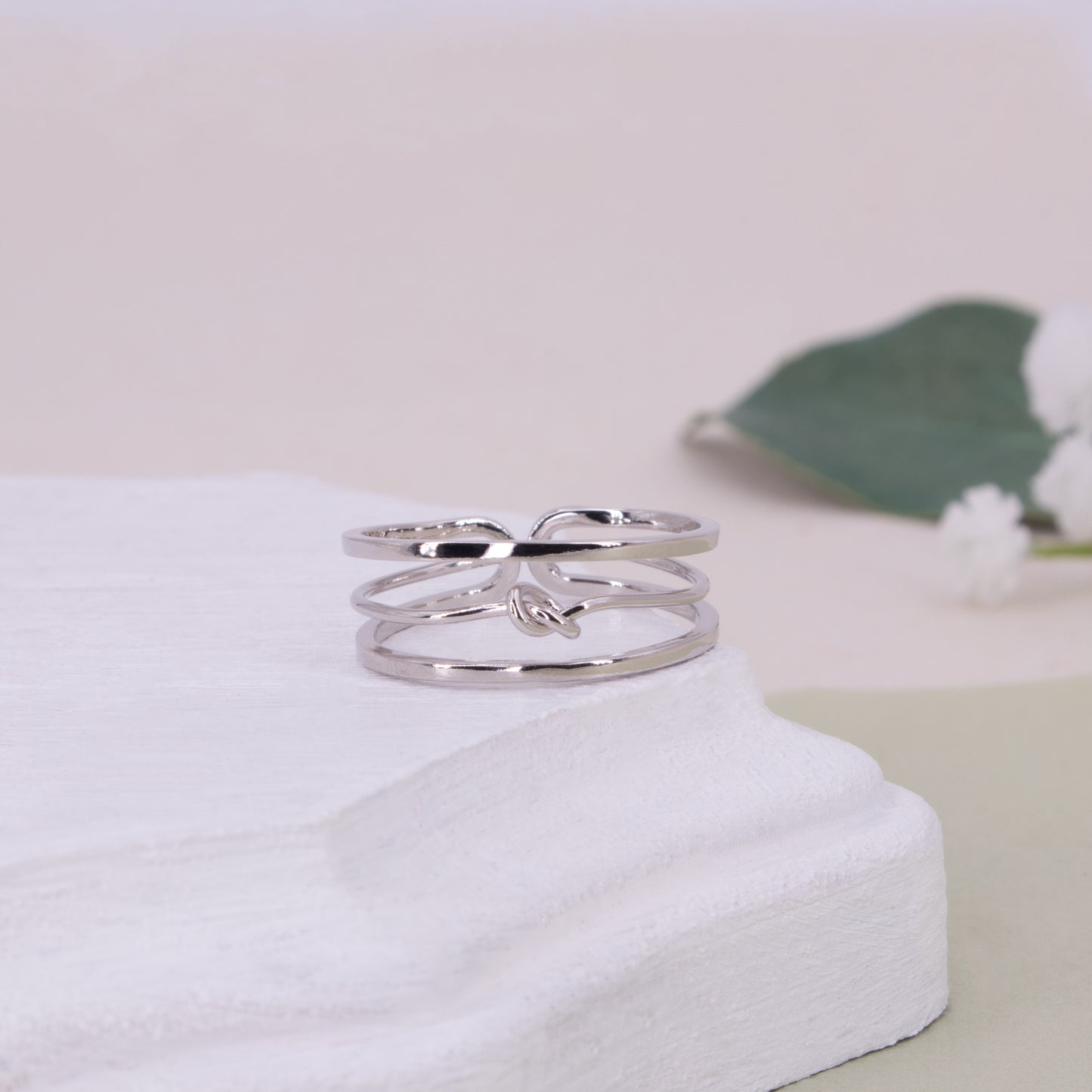 Layered Tie The Knot Ring
