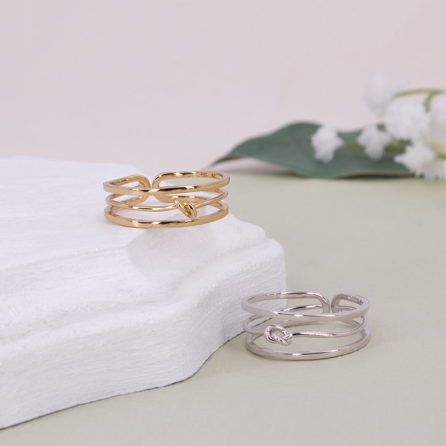 Layered Tie The Knot Ring