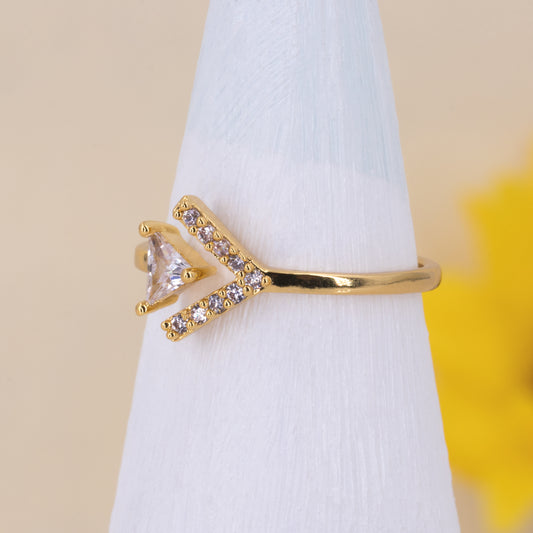 Triangle Gem Adjustable Ring