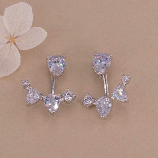 Teardrop Gem Ear Jacket Earrings
