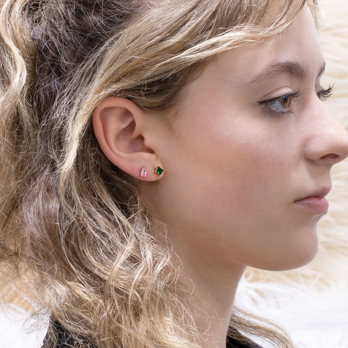 Colorful Gemstone Stud Earrings Set