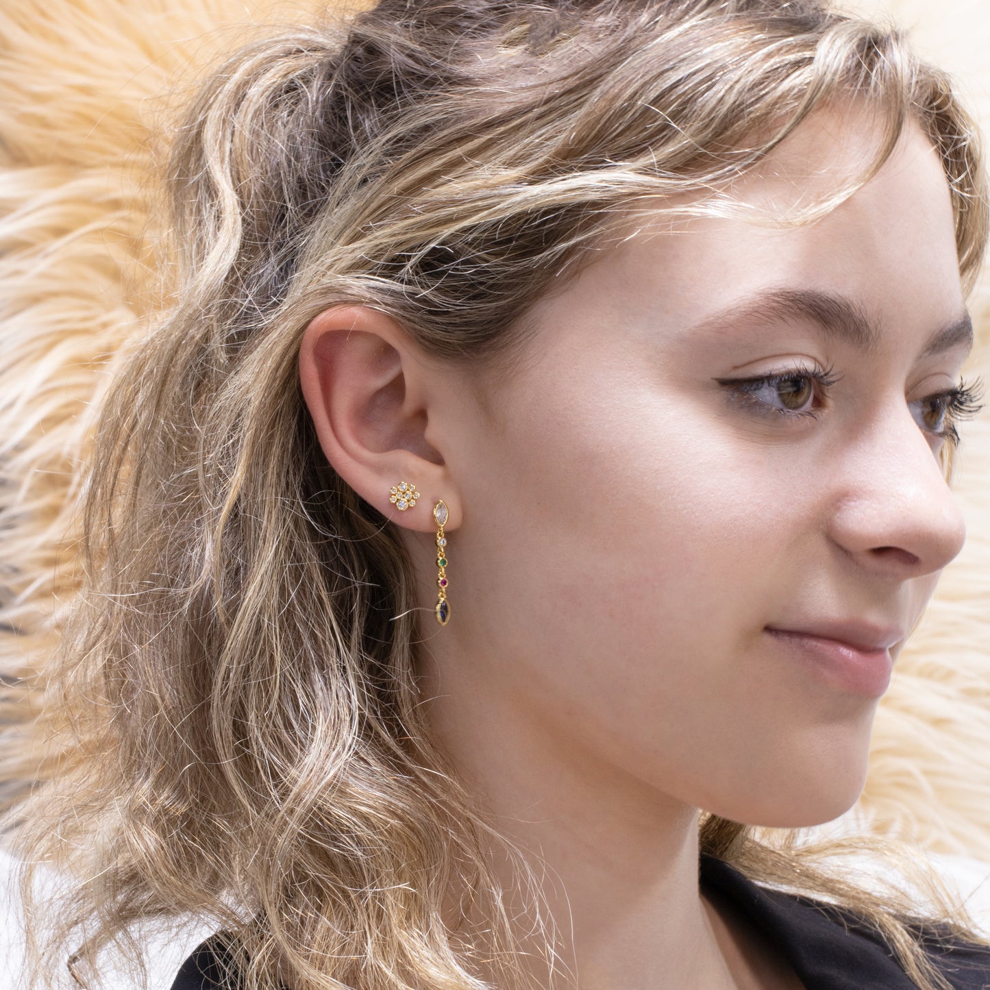 Clear Gem Cluster Ear Party Set