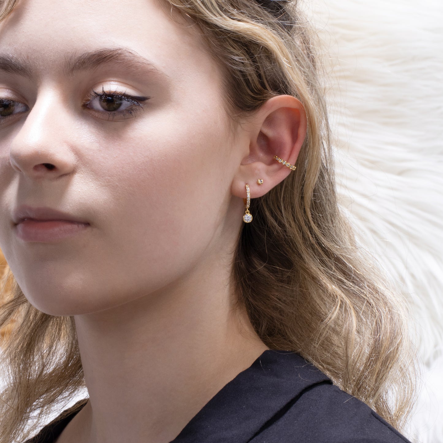 Clear Gem Cluster Ear Party Set