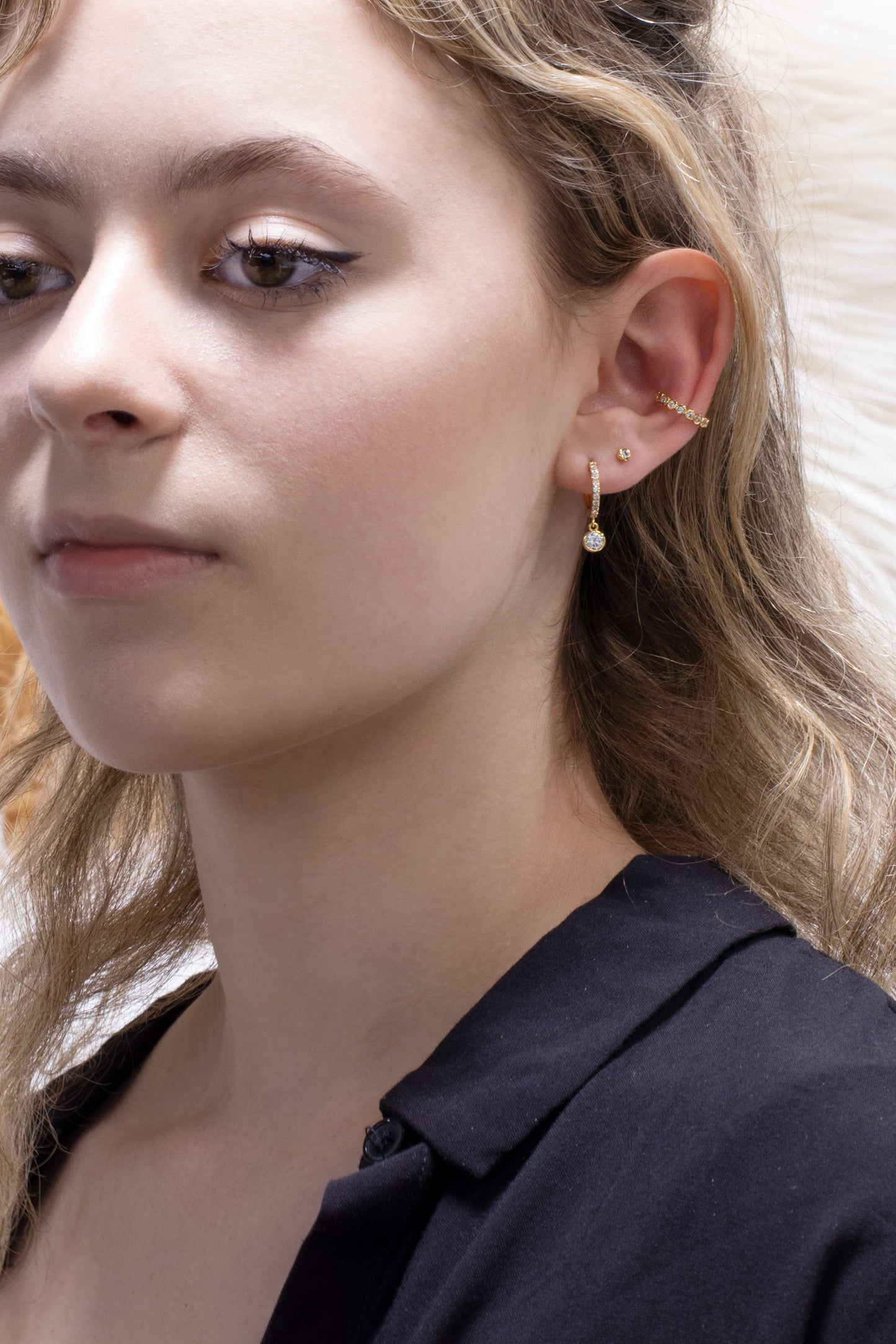 Clear Gem Cluster Ear Party Set