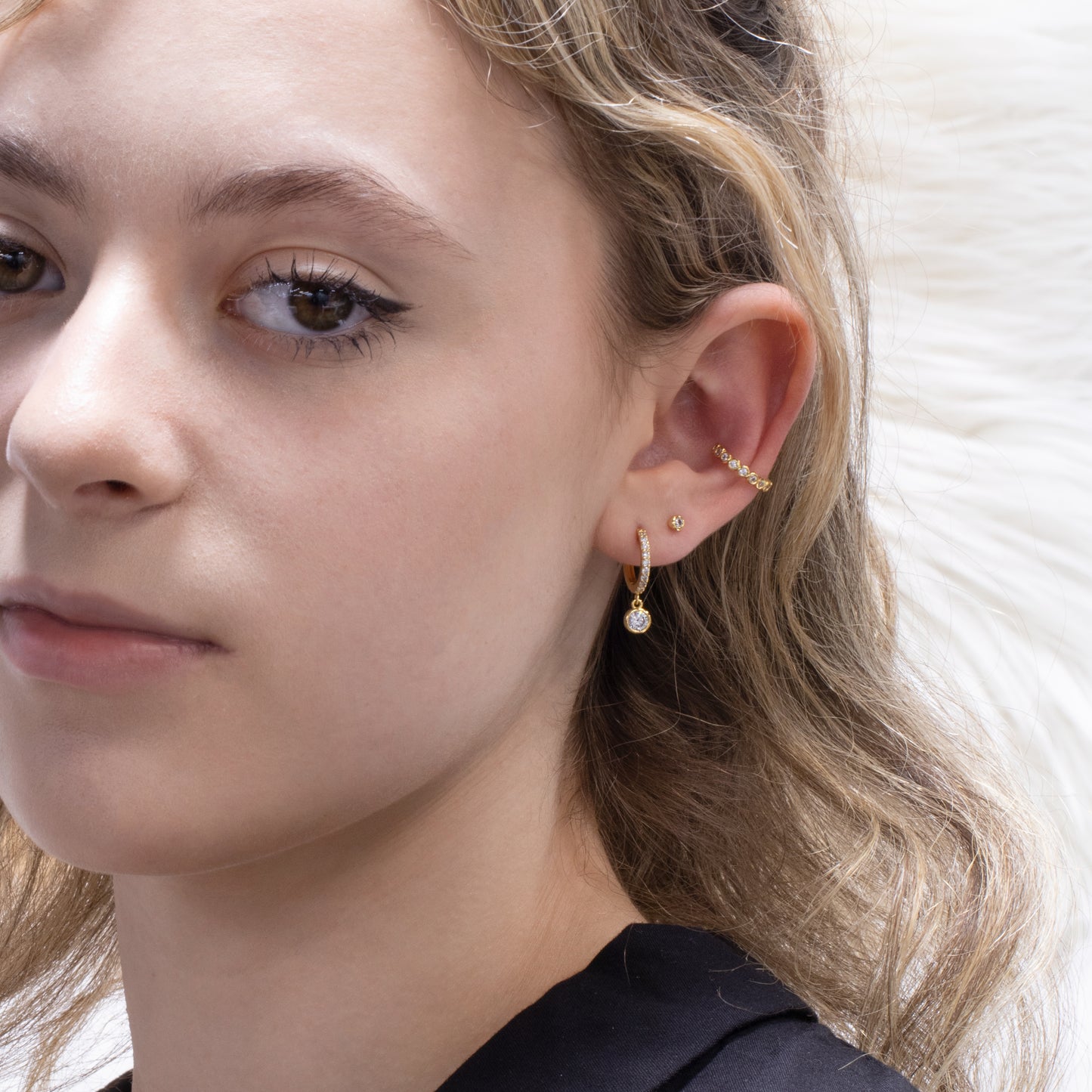 Clear Gem Cluster Ear Party Set