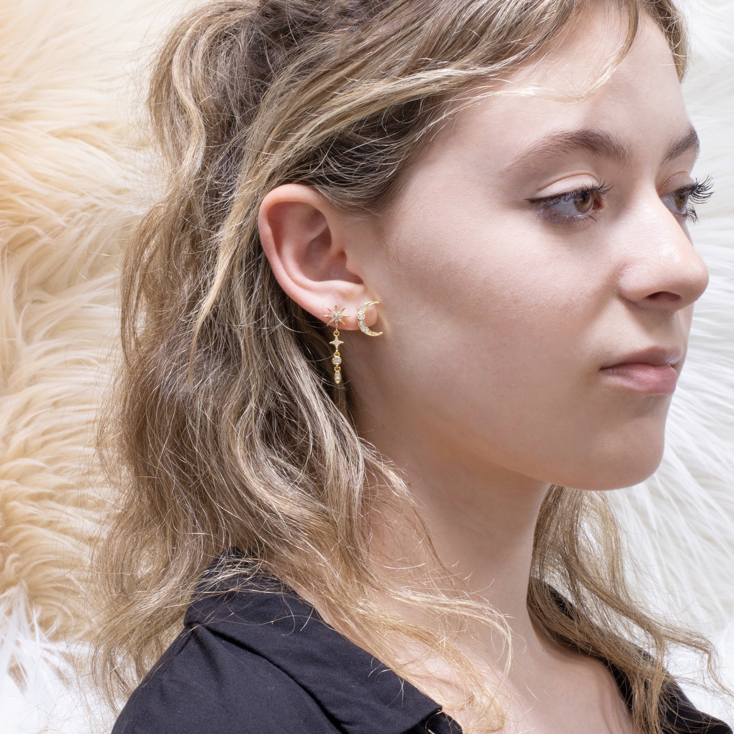 Star, Moon Sun Celestial Earrings Set