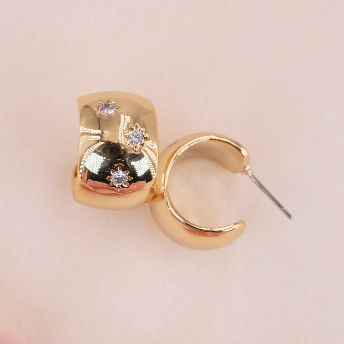 Gold Chubby Hoop Earrings For Women