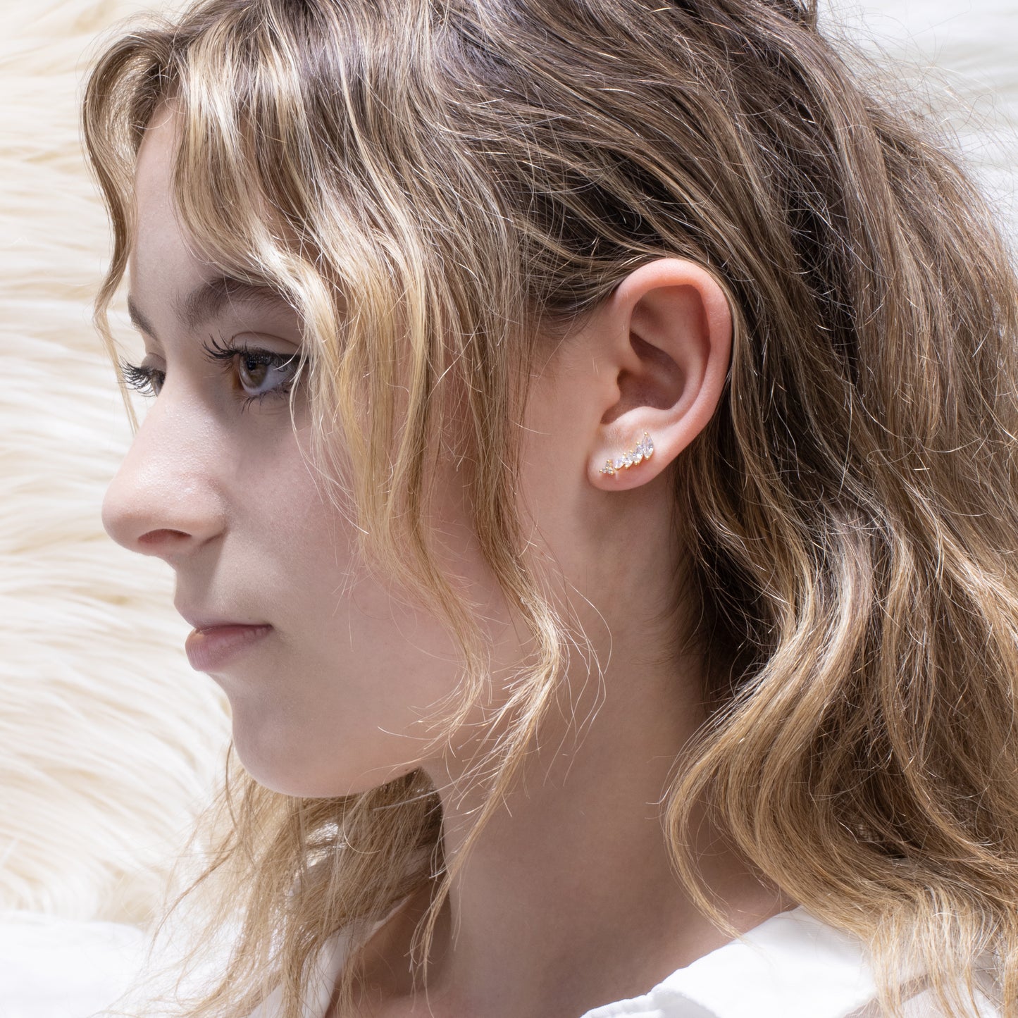 Clear Gem Bow Ear Party Mismatched Earrings