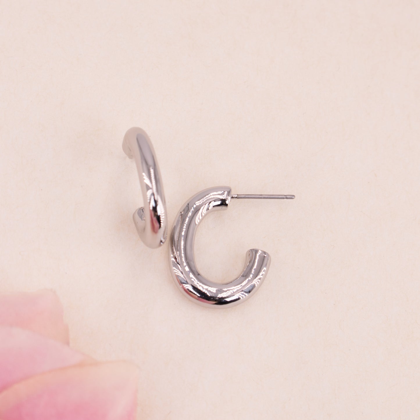 Thick Chubby Oval Hoop Earrings