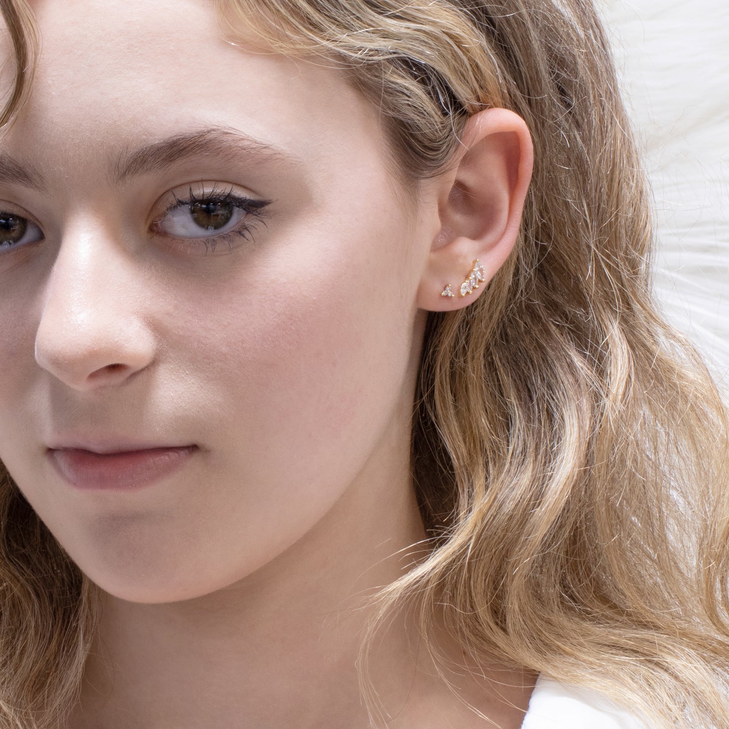 Clear Gem Bow Ear Party Mismatched Earrings