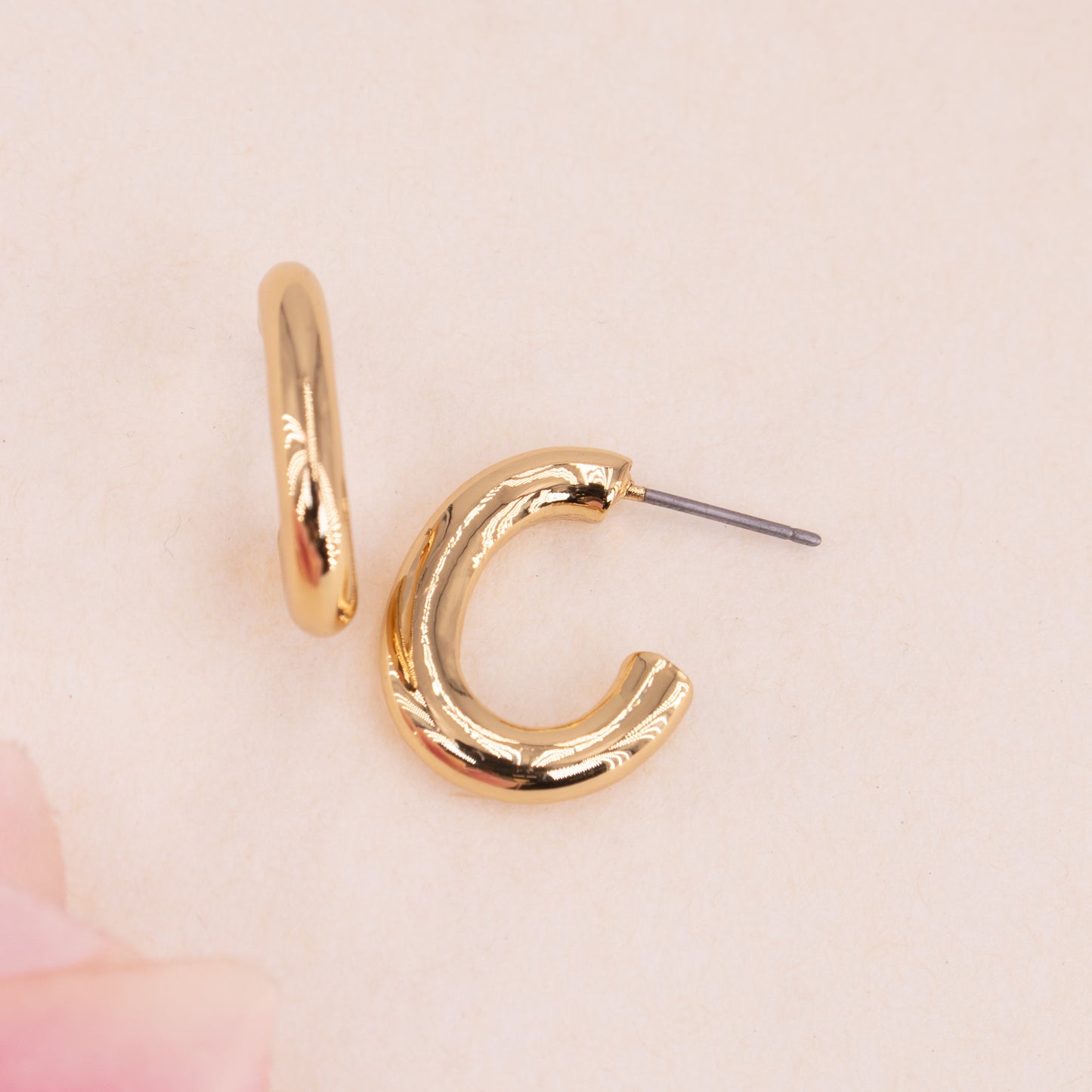 Thick Chubby Oval Hoop Earrings
