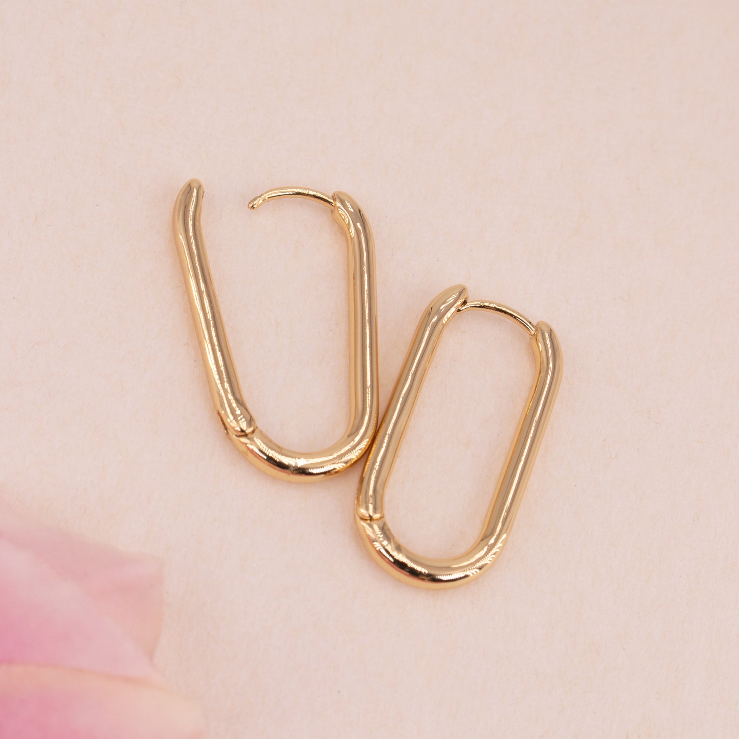 Thick Chubby Oval Hoop Earrings
