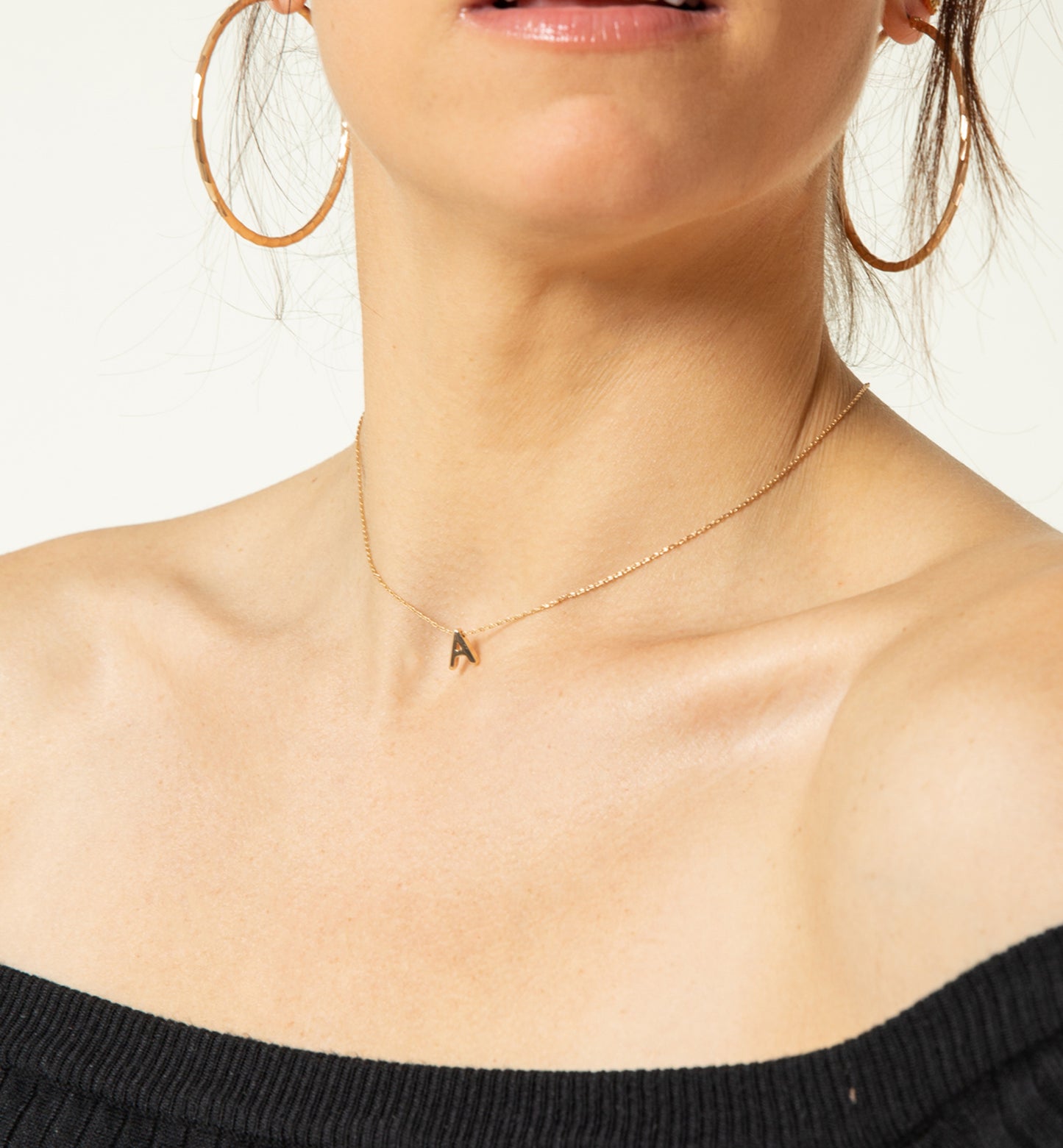 Slide Initial Letter Pendant Necklace