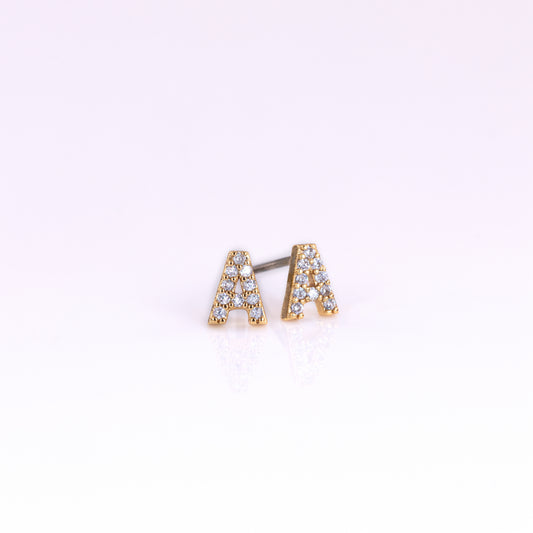 Tiny Initial Stud Earrings
