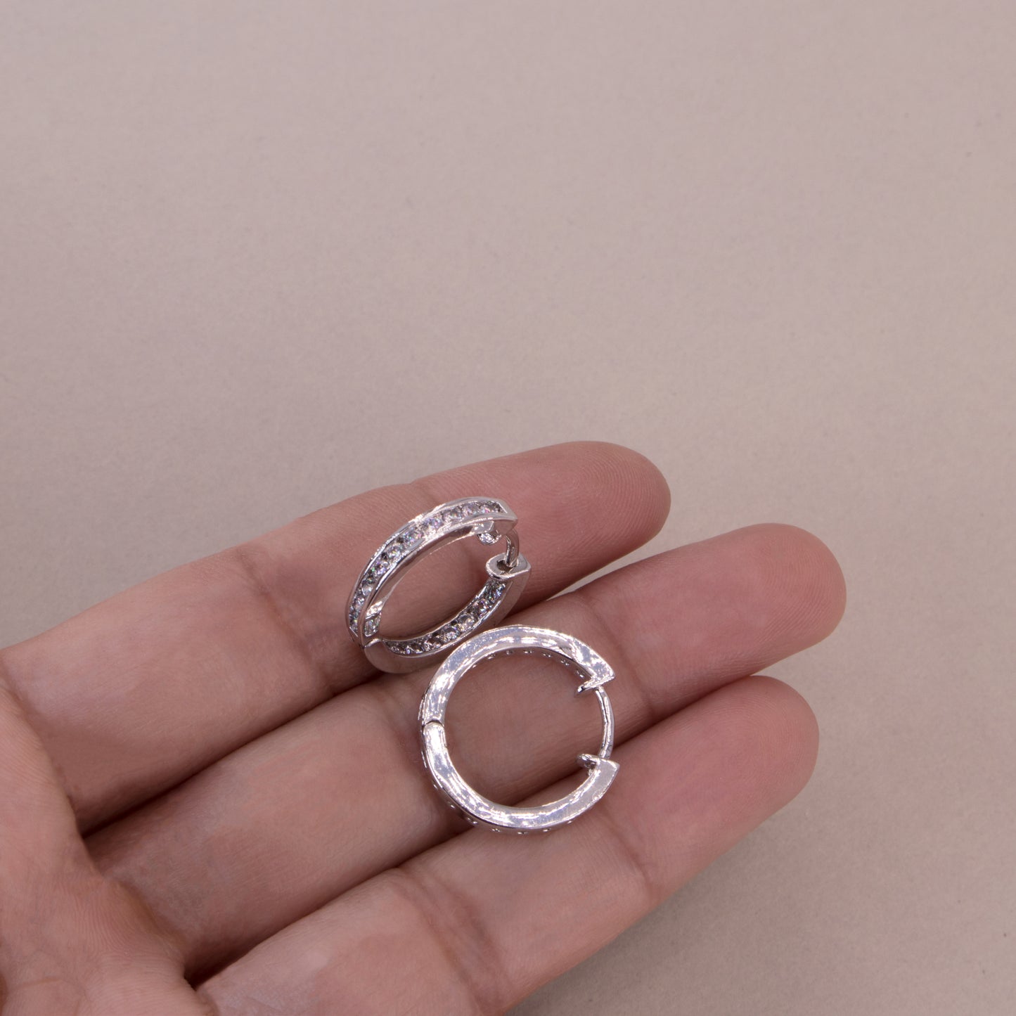 Skinny Crystal Huggie Earrings