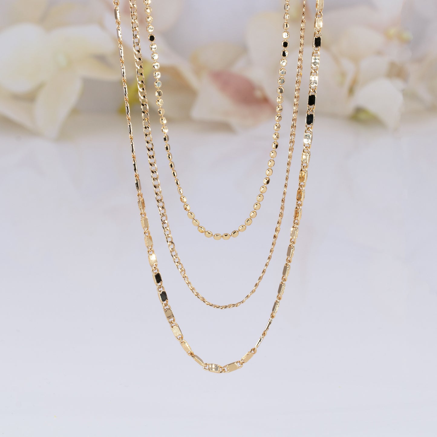 Ball Chain Layered Necklaces Set