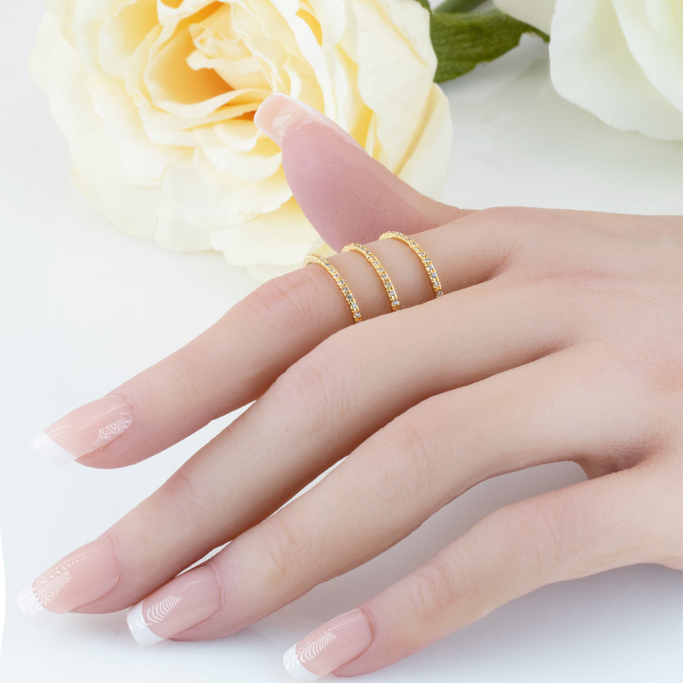 Dainty Layered Ring - 3 Layered Stacked Adjustable Ring Gift For Women ...